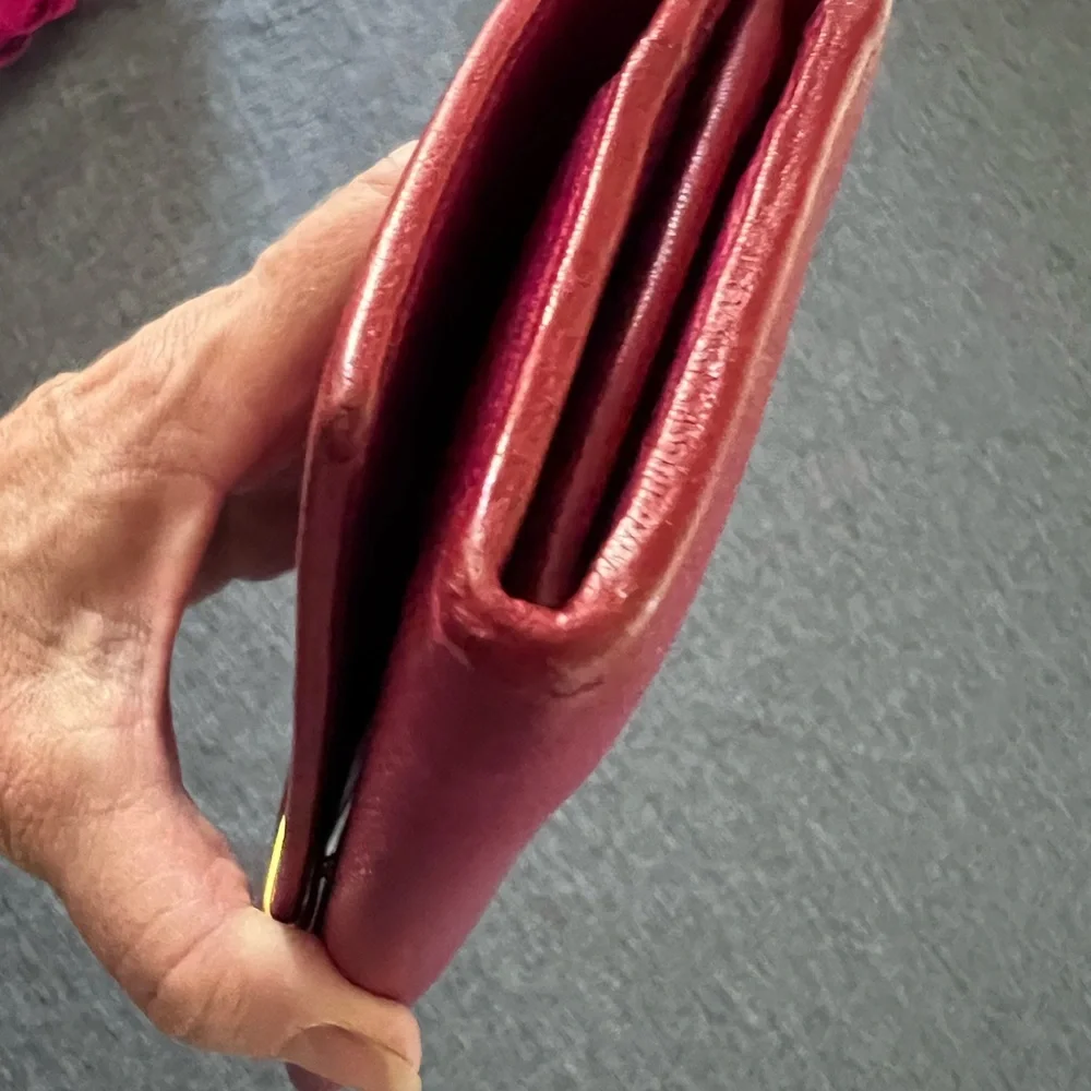 YVES SAINT LAURENT  Y Ligne Calfskin Long Wallet in Red
